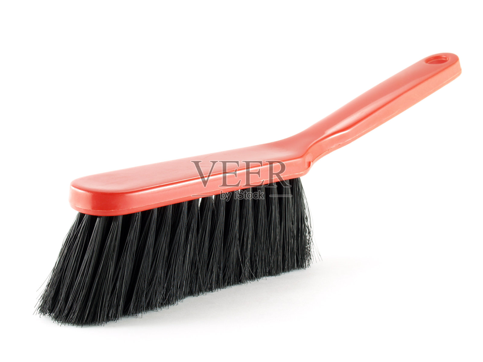 特写单红色粉尘刷孤立在白色背景照片摄影图片