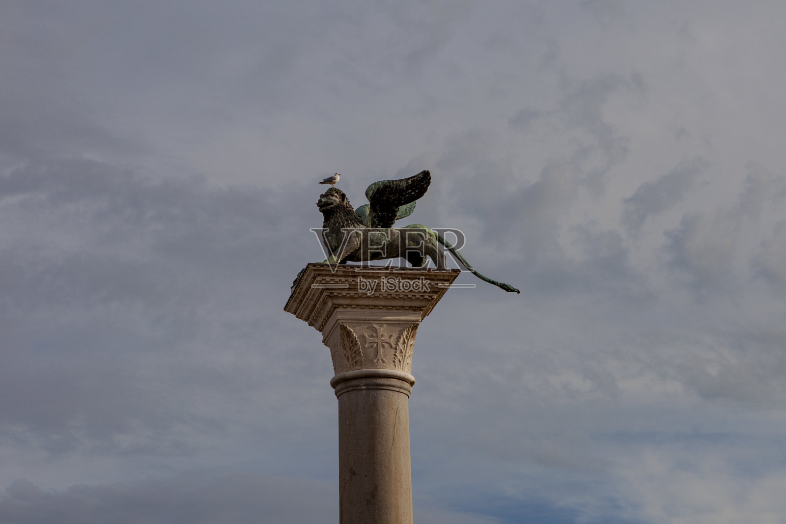 圣马可广场的威尼斯狮子;意大利的威尼斯照片摄影图片