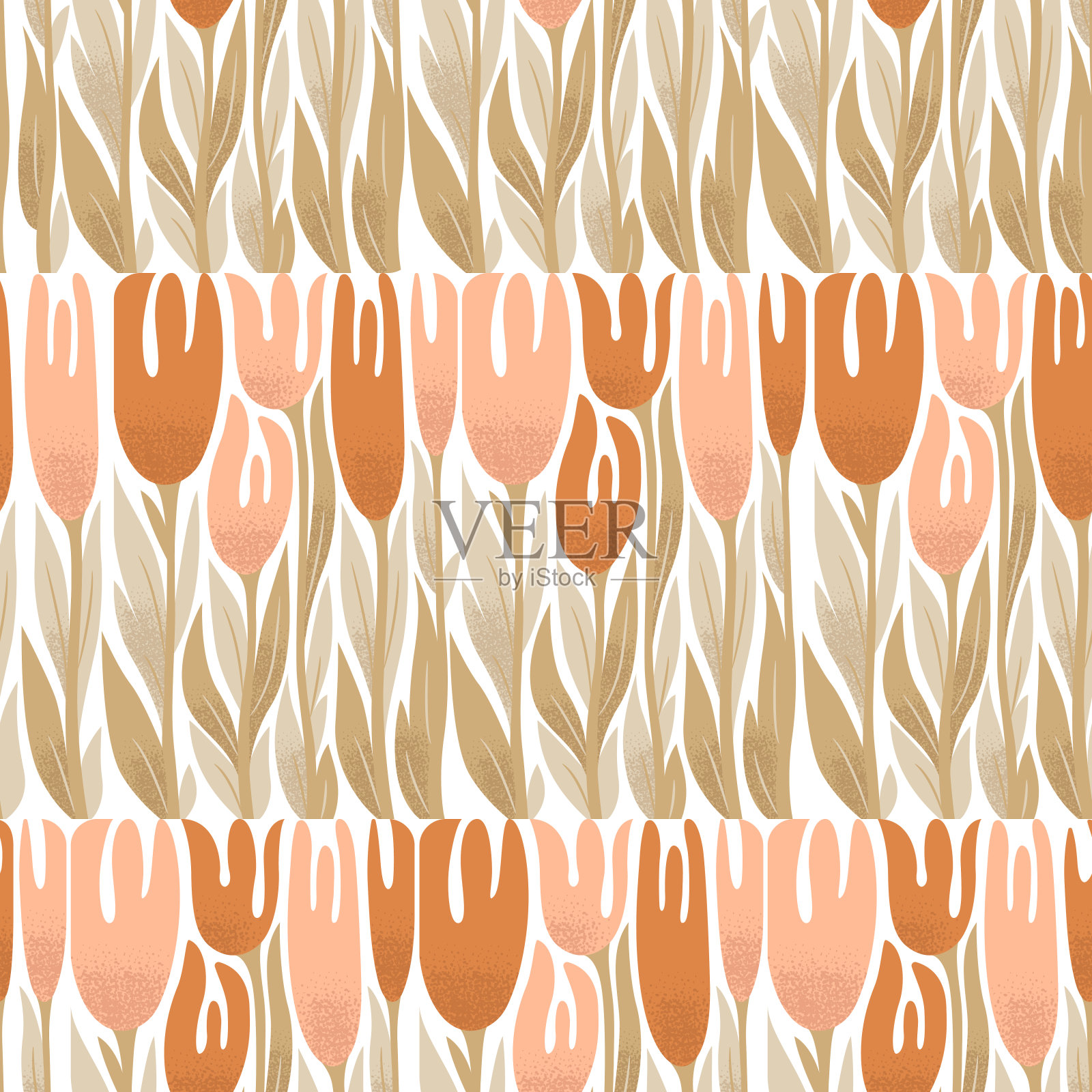 矢量无缝图案与抽象纹理手绘花隔离在白色背景。印花复古插图模板纺织印花，织物，壁纸，卡片插画图片素材