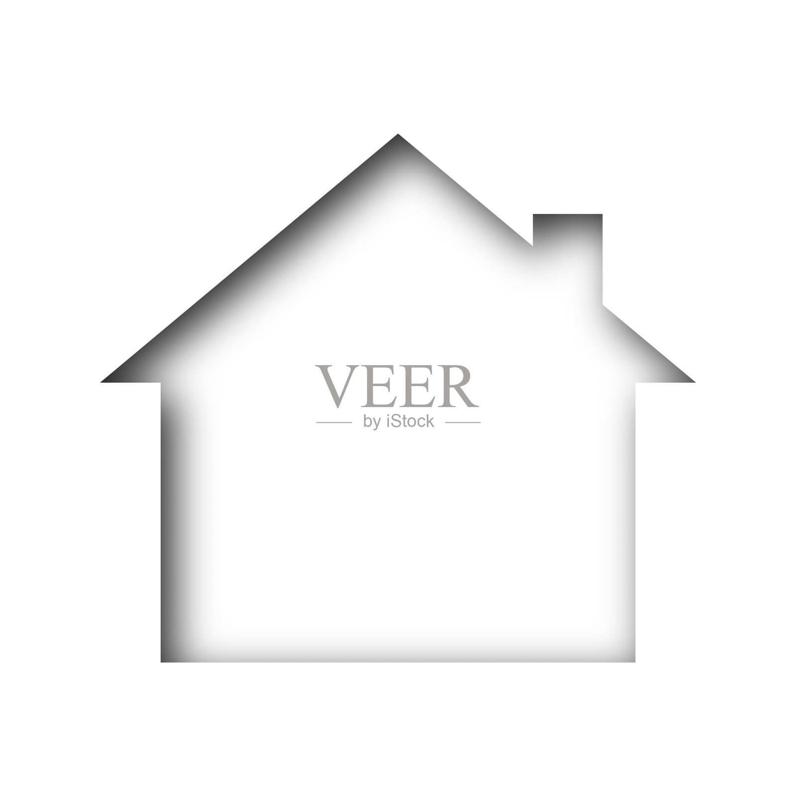 纸做的房子。有影子的房子。矢量插图。插画图片素材