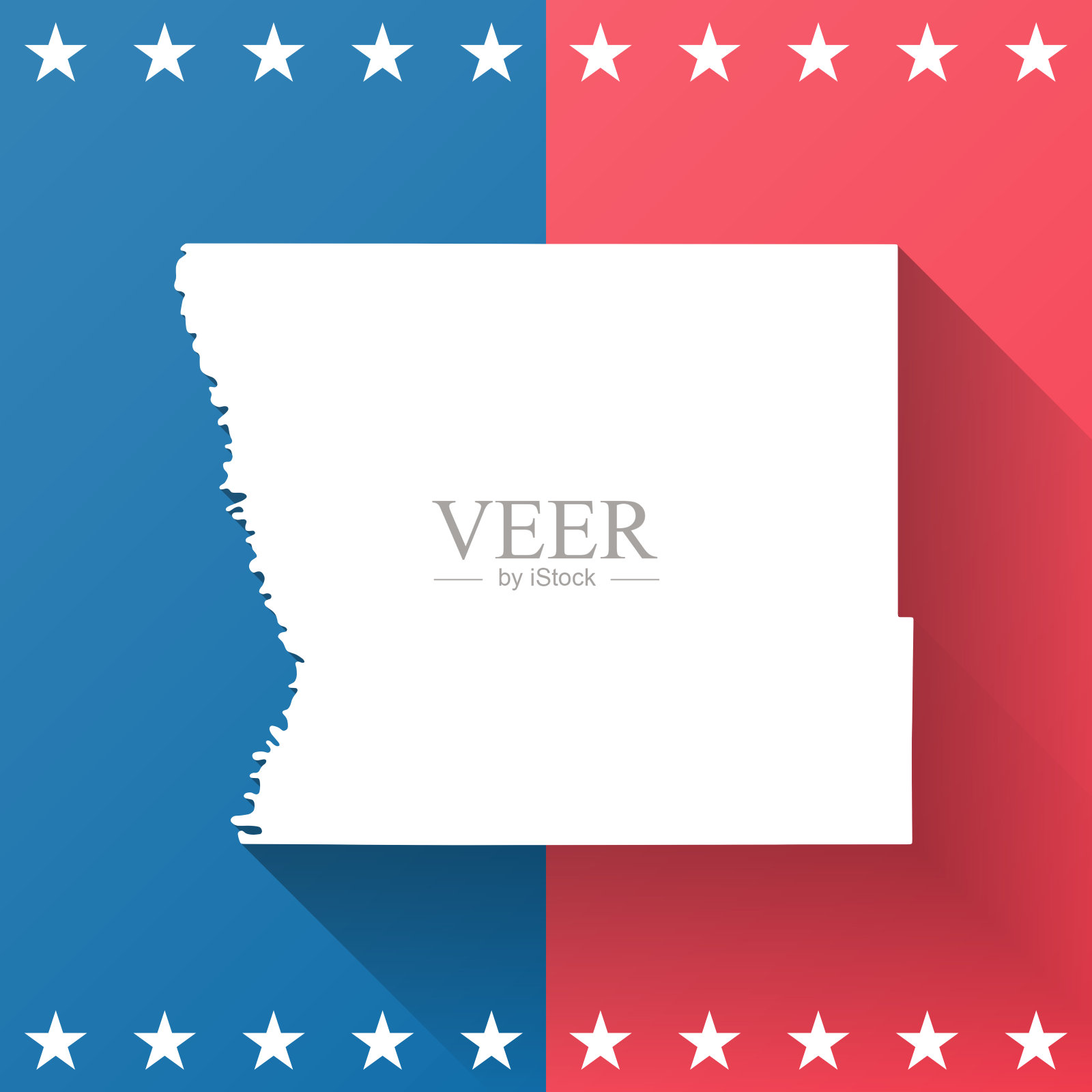 明尼苏达州的基特森县。地图在蓝色和红色的背景插画图片素材