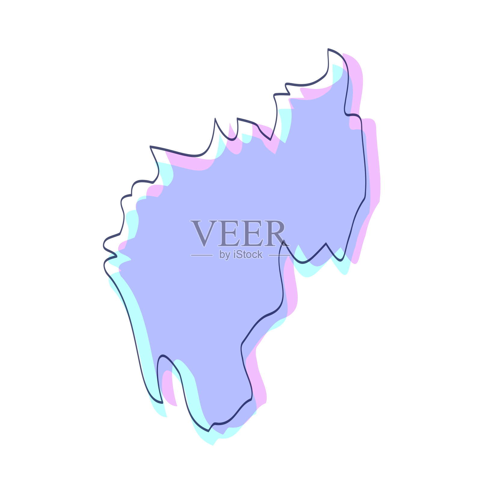 特里普拉邦地图手绘-紫色与黑色轮廓-时尚的设计插画图片素材