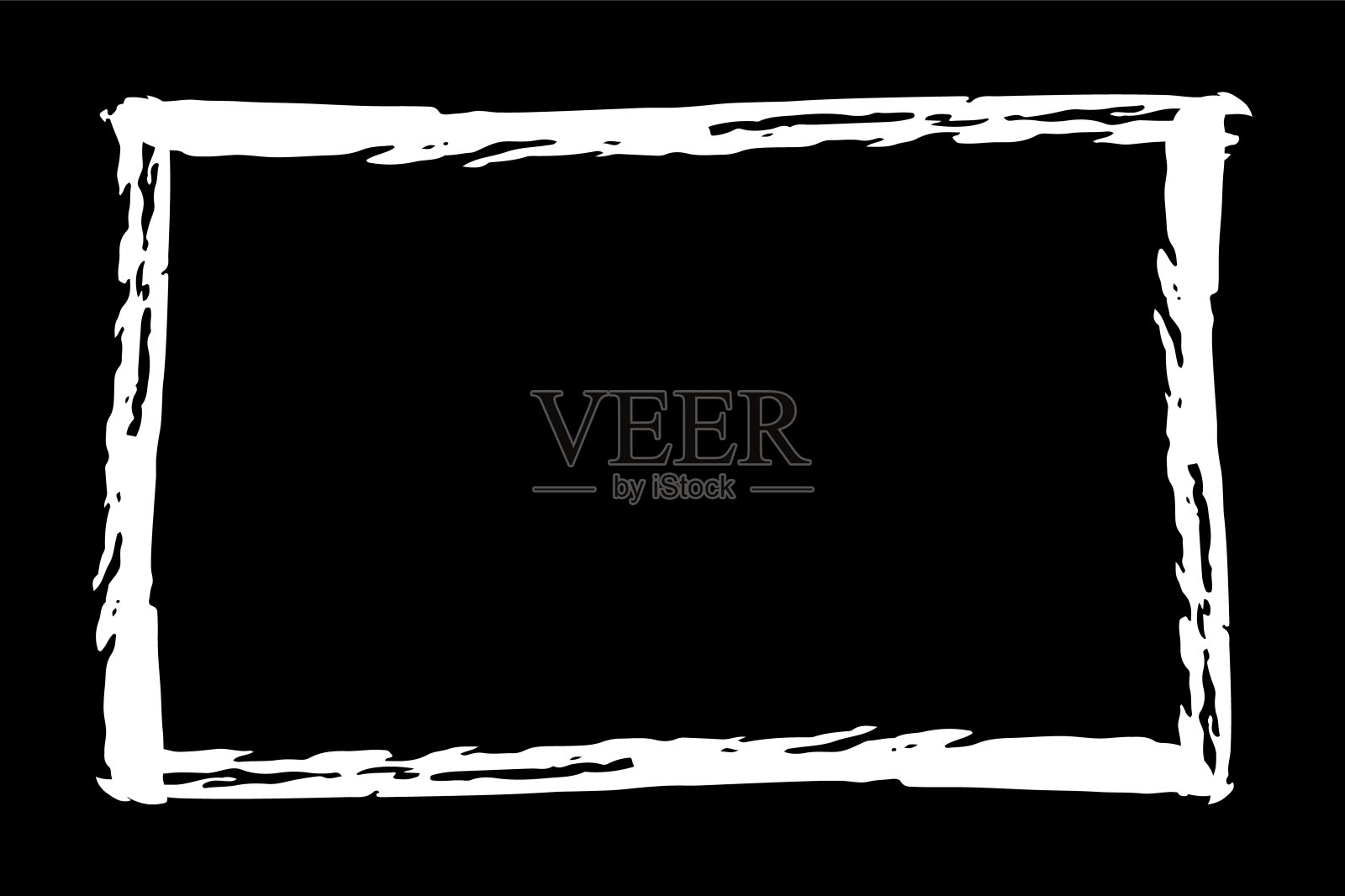 矩形框架手绘与白色油漆插画图片素材
