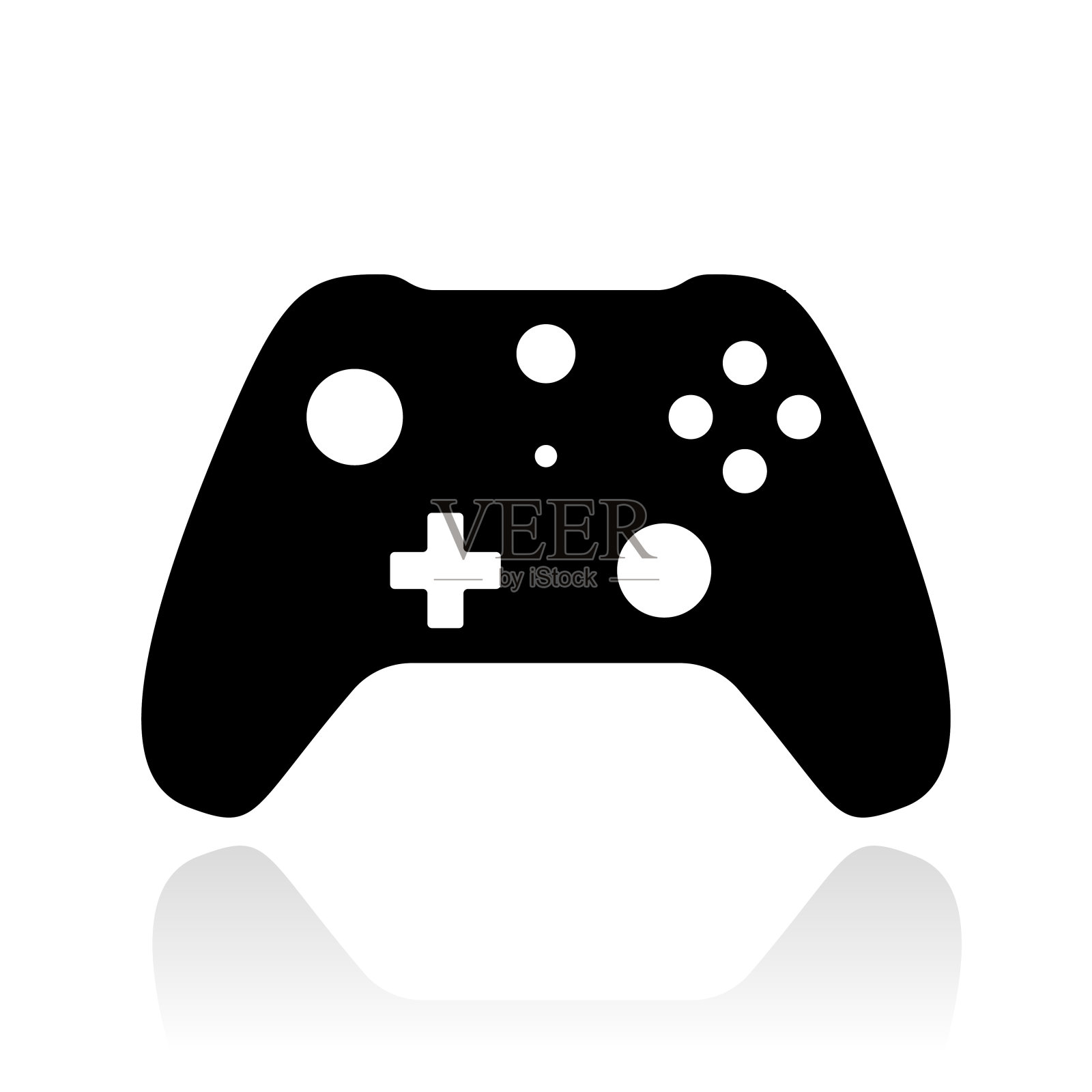 白色背景的游戏控制器或手柄图标插画图片素材