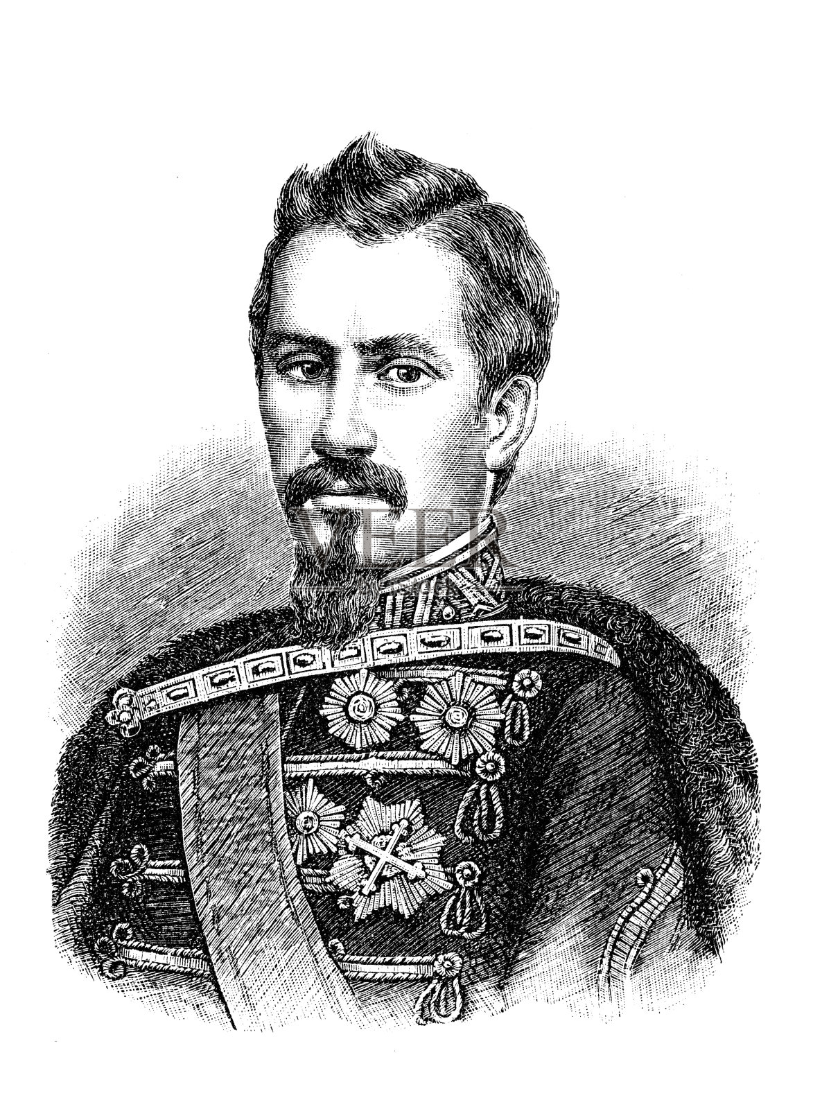 Alexandru Ioan Cuza肖像插画图片素材