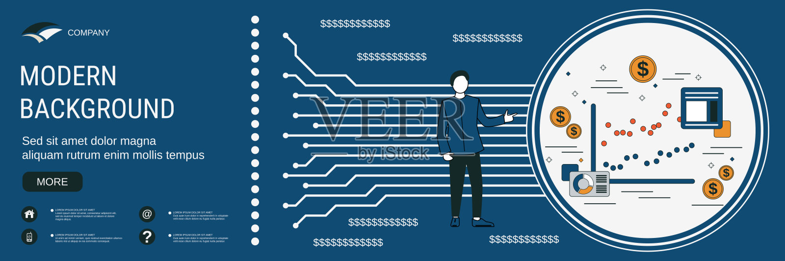 财务统计，商业分析，市场趋势分析概念插画图片素材