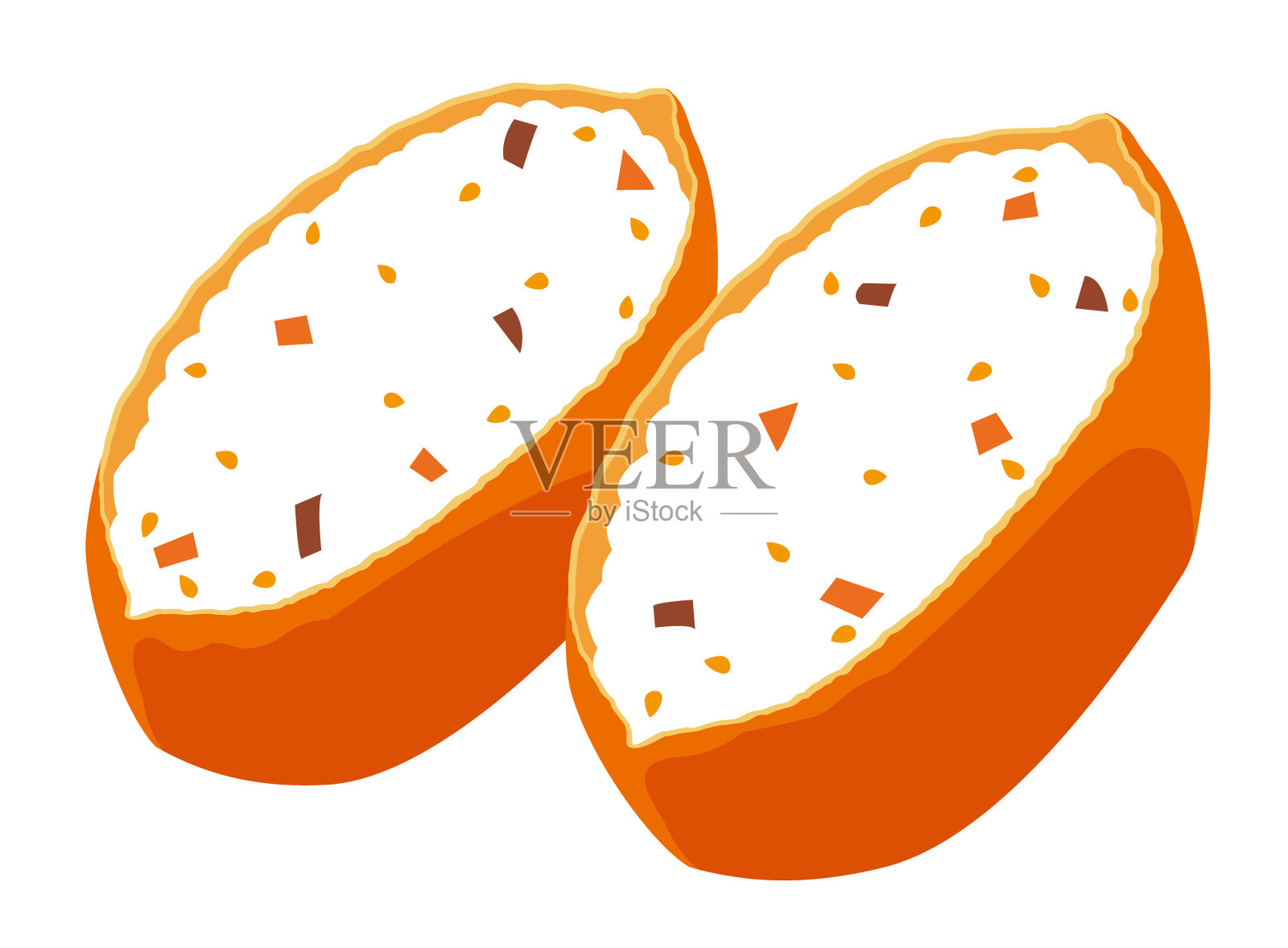 Inarizushi(裹在炸豆腐里的寿司)，白色背景插画图片素材