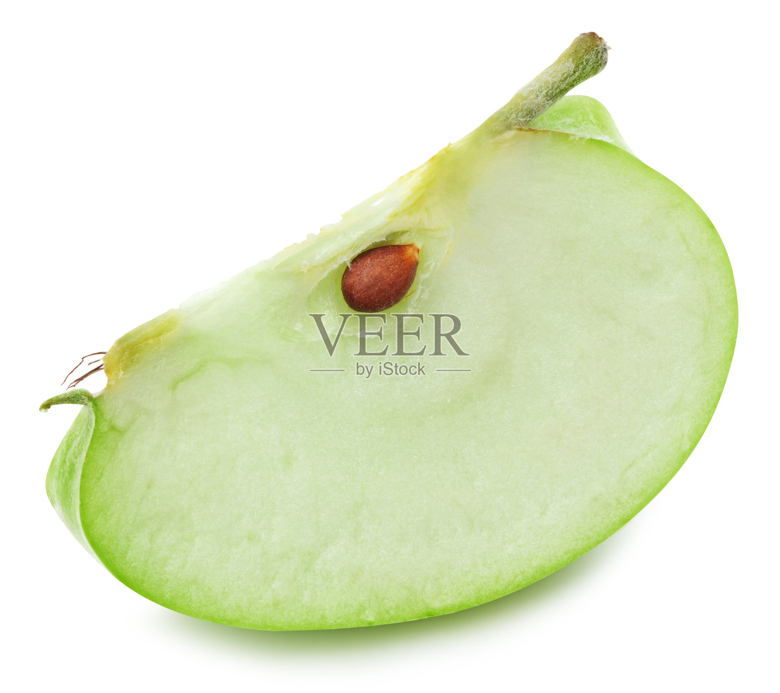 白色背景上孤立的青苹果照片摄影图片