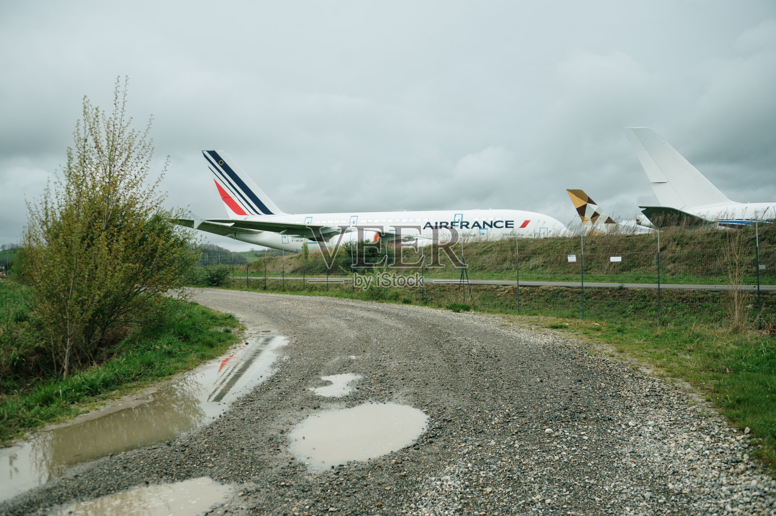 报废的法航空客A380飞机照片摄影图片