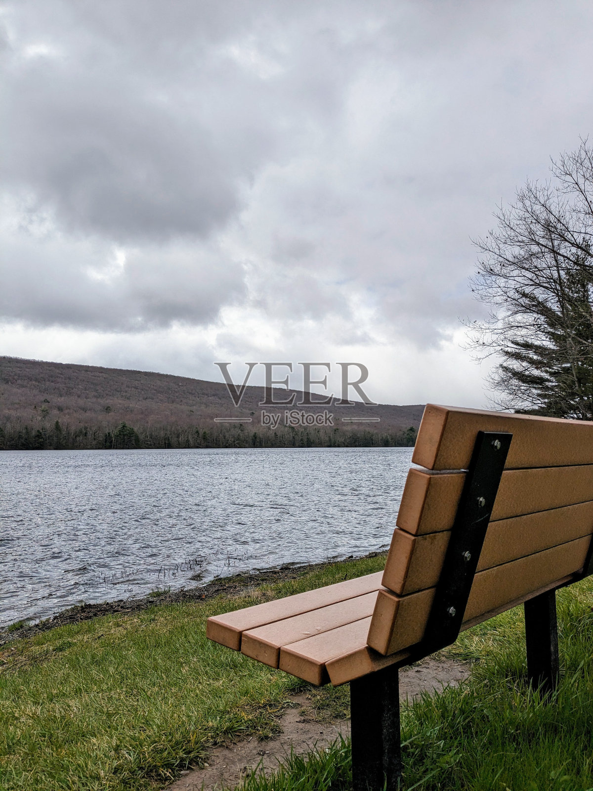 坐在湖边照片摄影图片