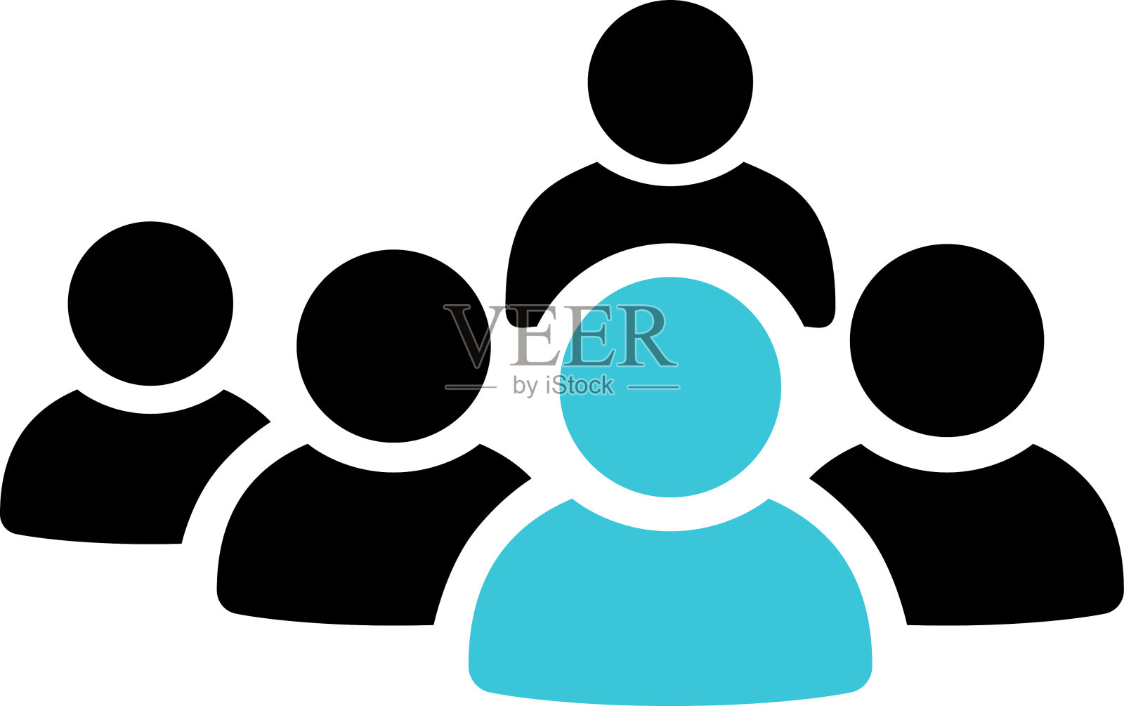 平面图标以人群为概念，聚焦目标客户标志插画图片素材