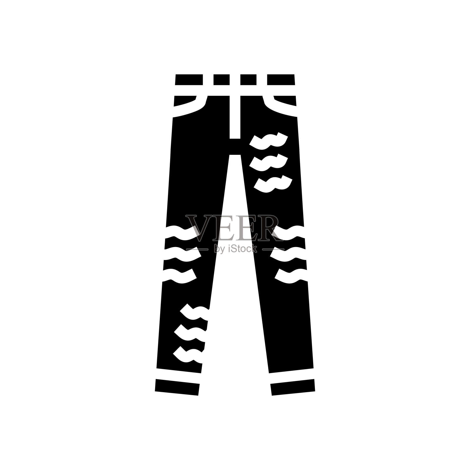 心疼牛仔裤街头服装布时尚符号图标矢量插图插画图片素材