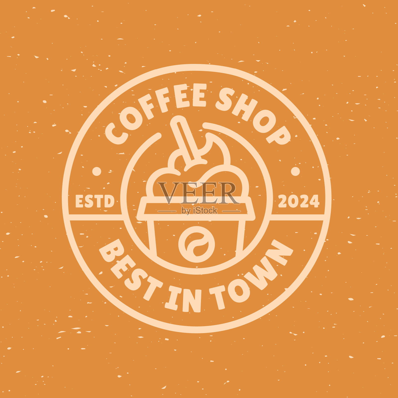 咖啡店徽章模板设计矢量插画图片素材