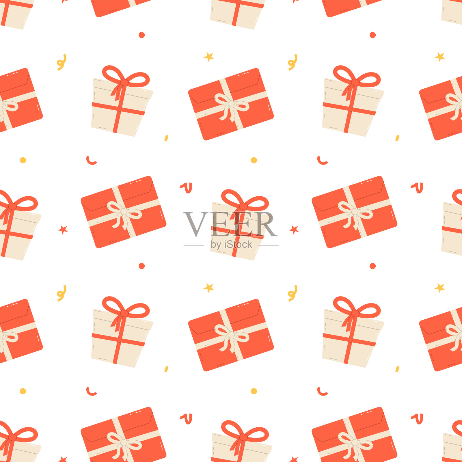 礼品盒图案无缝衔接。提供了背景。矢量图插画图片素材