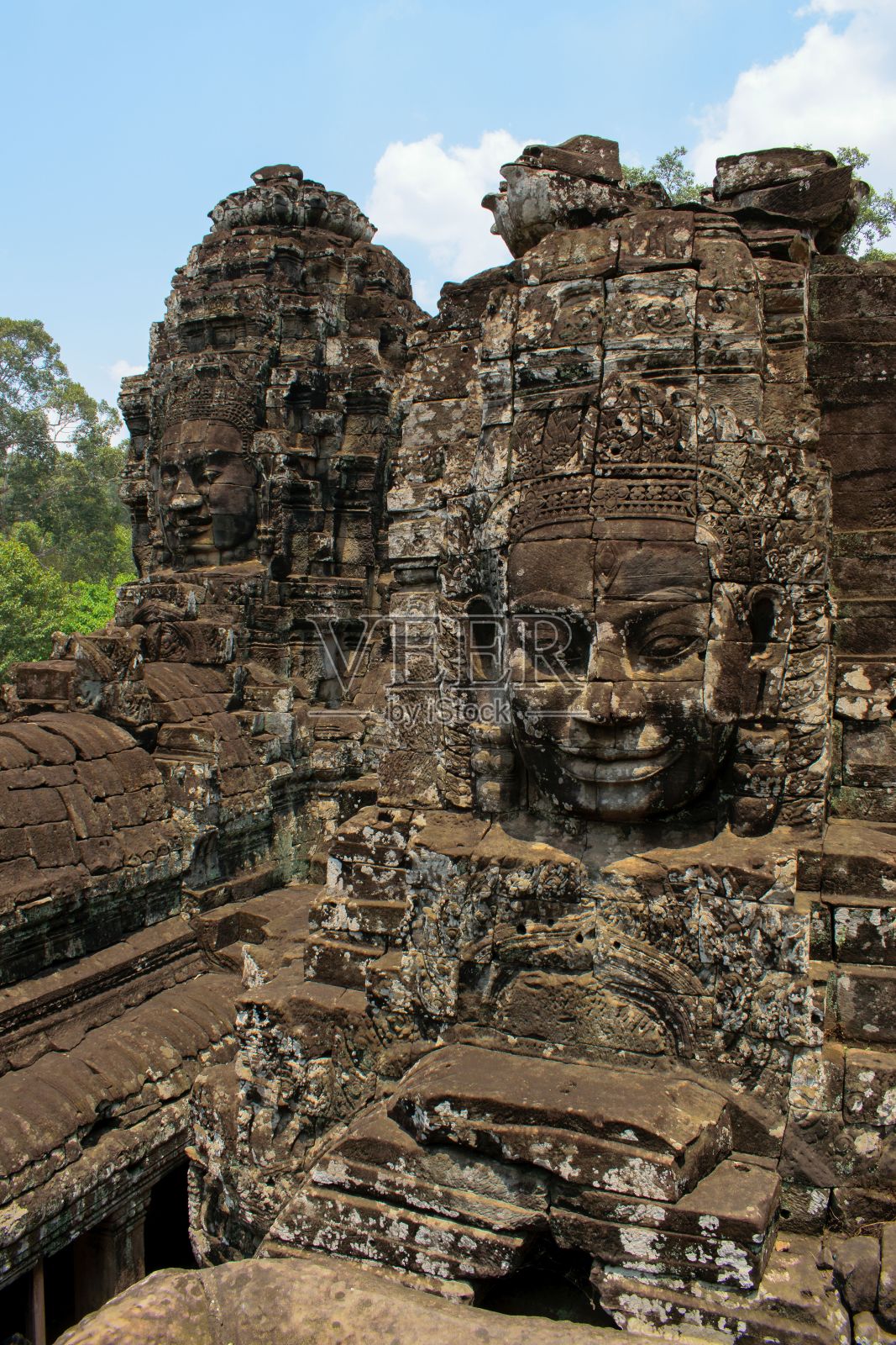 吴哥窟的石面照片摄影图片