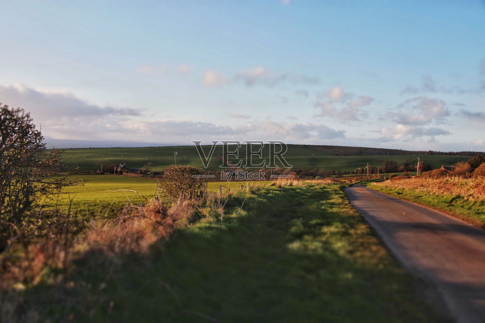 艾尔郡沿海小路和乡村。照片摄影图片