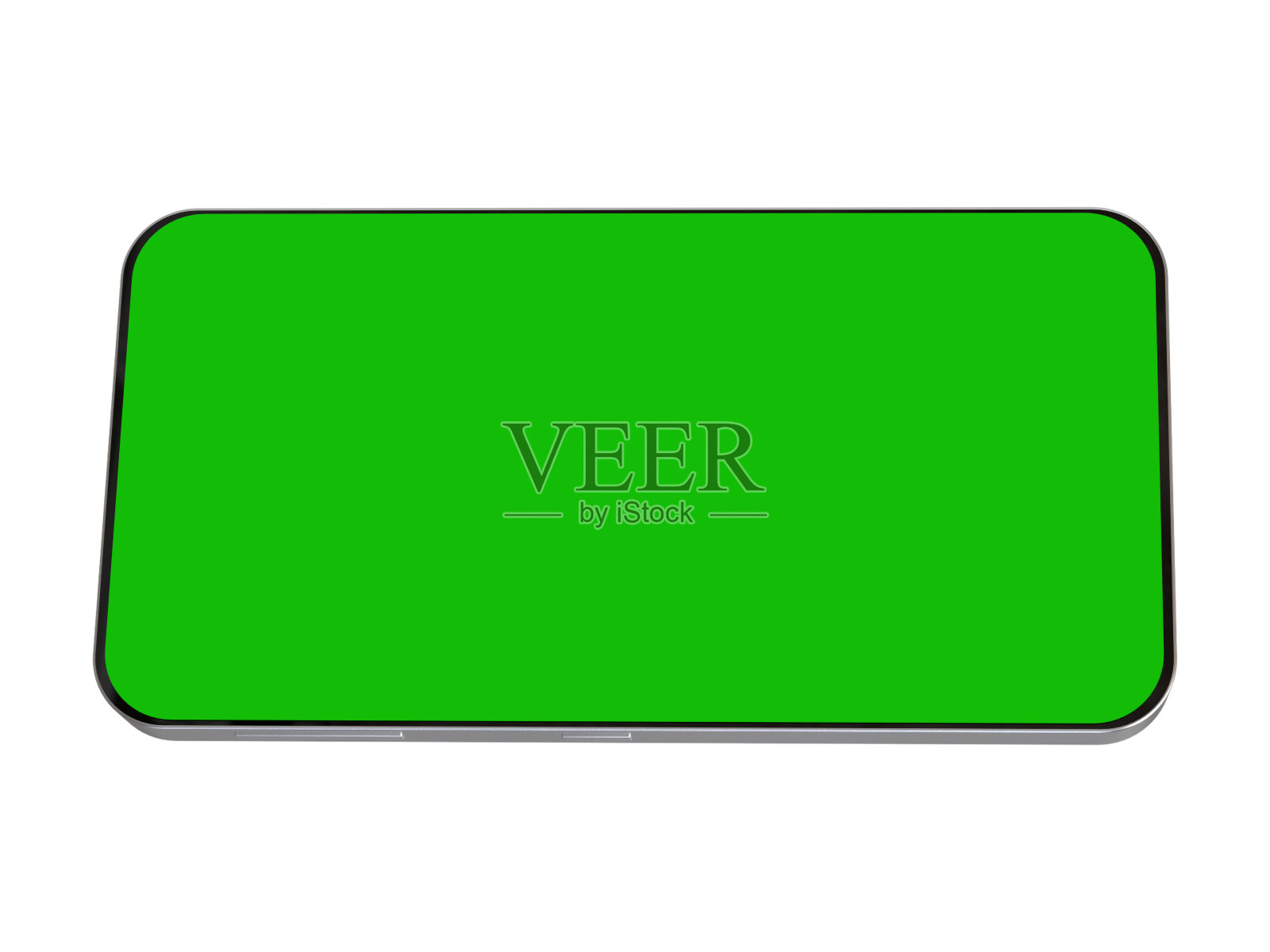 3D逼真手机绿屏，手机模拟设计。照片摄影图片