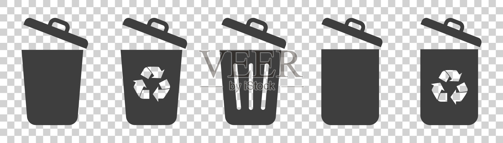 垃圾图标。白色背景上的垃圾符号插画图片素材