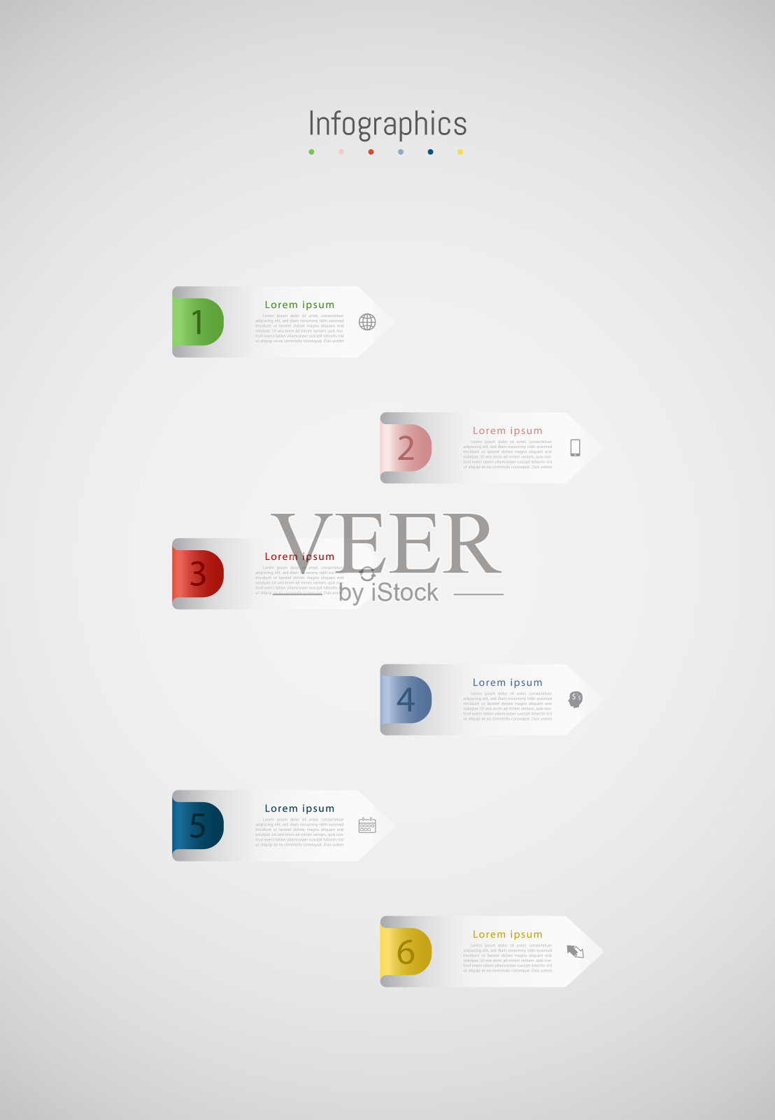 信息图6为您的业务数据选择设计元素。矢量插图。插画图片素材