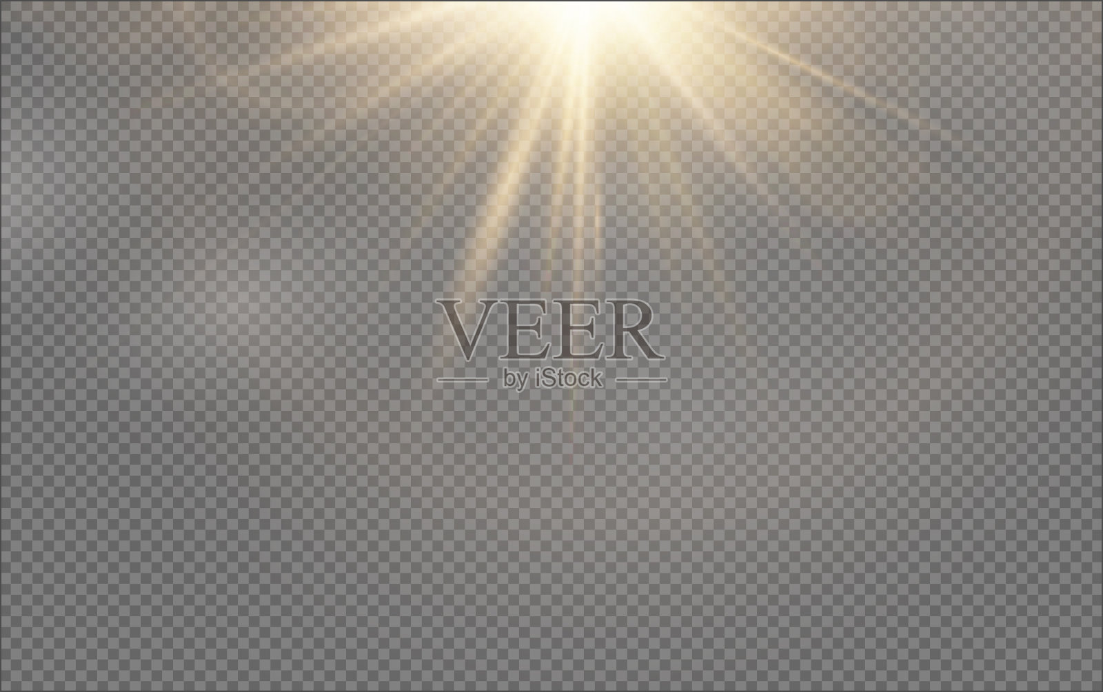 一组现实的矢量金星。向量太阳的集合。金色闪耀着光芒。插画图片素材