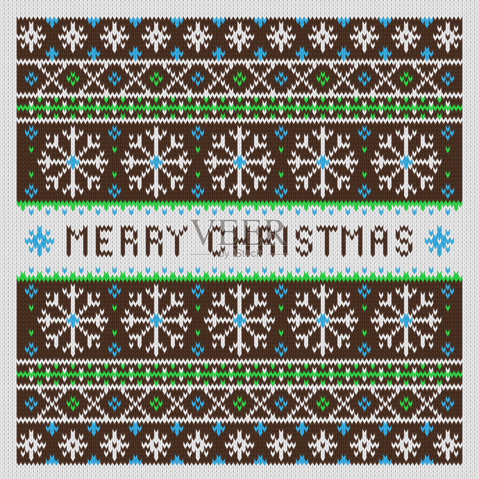 圣诞快乐编织贺卡。插画图片素材