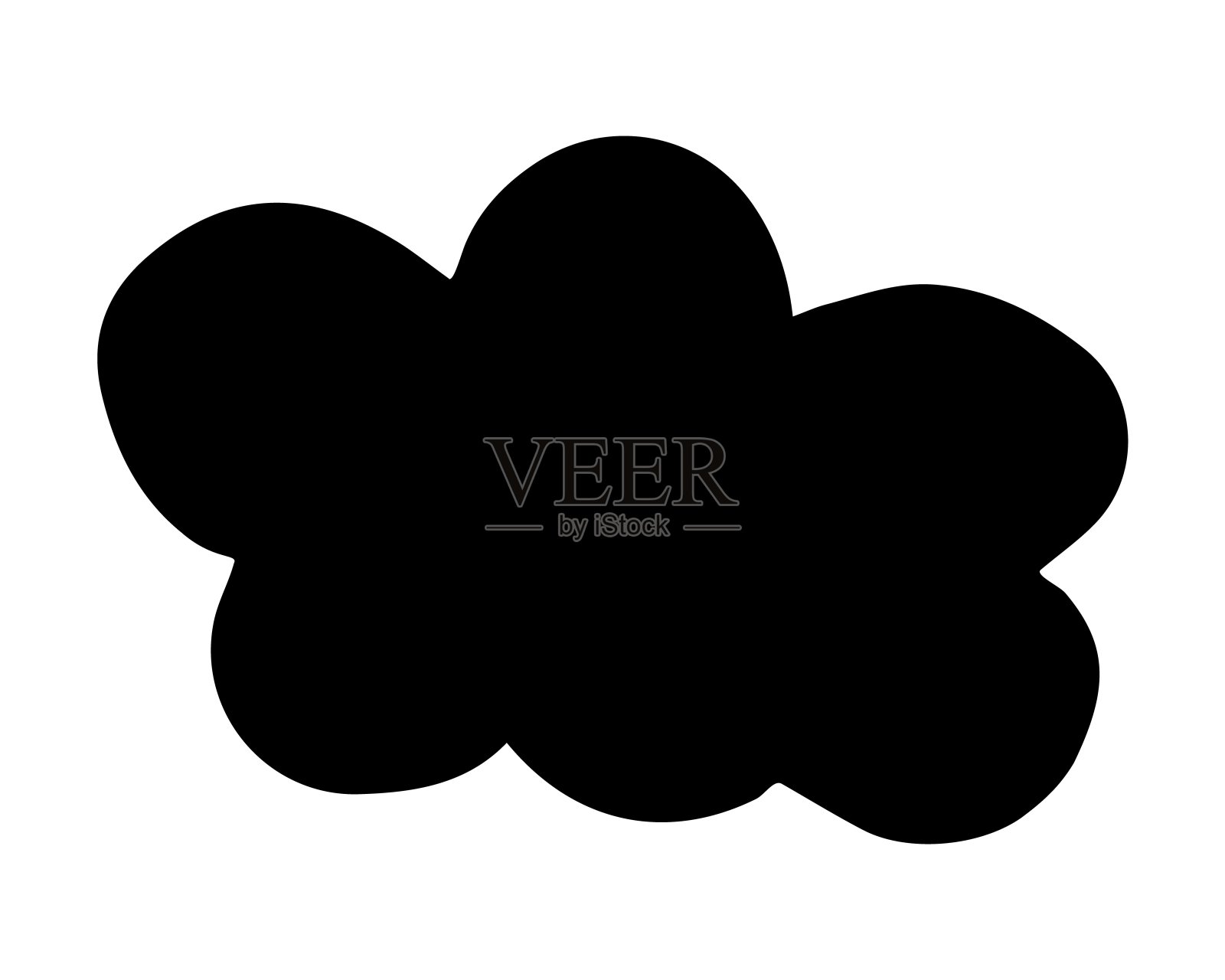 云用毛笔手绘。涂鸦云图标孤立的白色背景插画图片素材