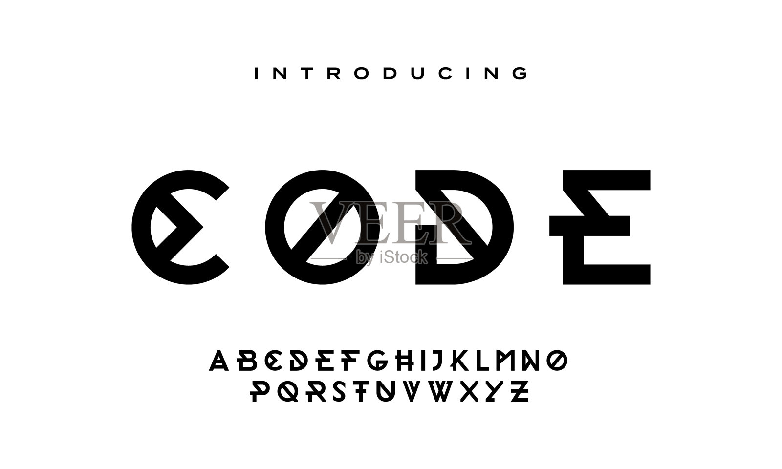 未来主义字体现代科幻字体设计。字母矢量图插画图片素材