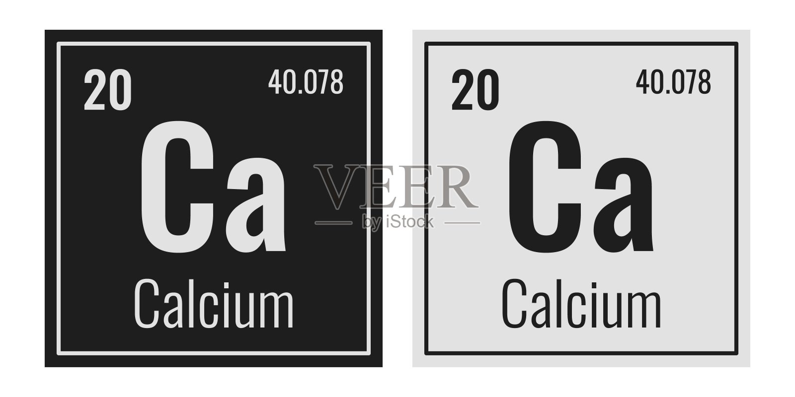 钙的象征。元素周期表中的化学元素。矢量插图隔离在白色背景上。玻璃的迹象。插画图片素材