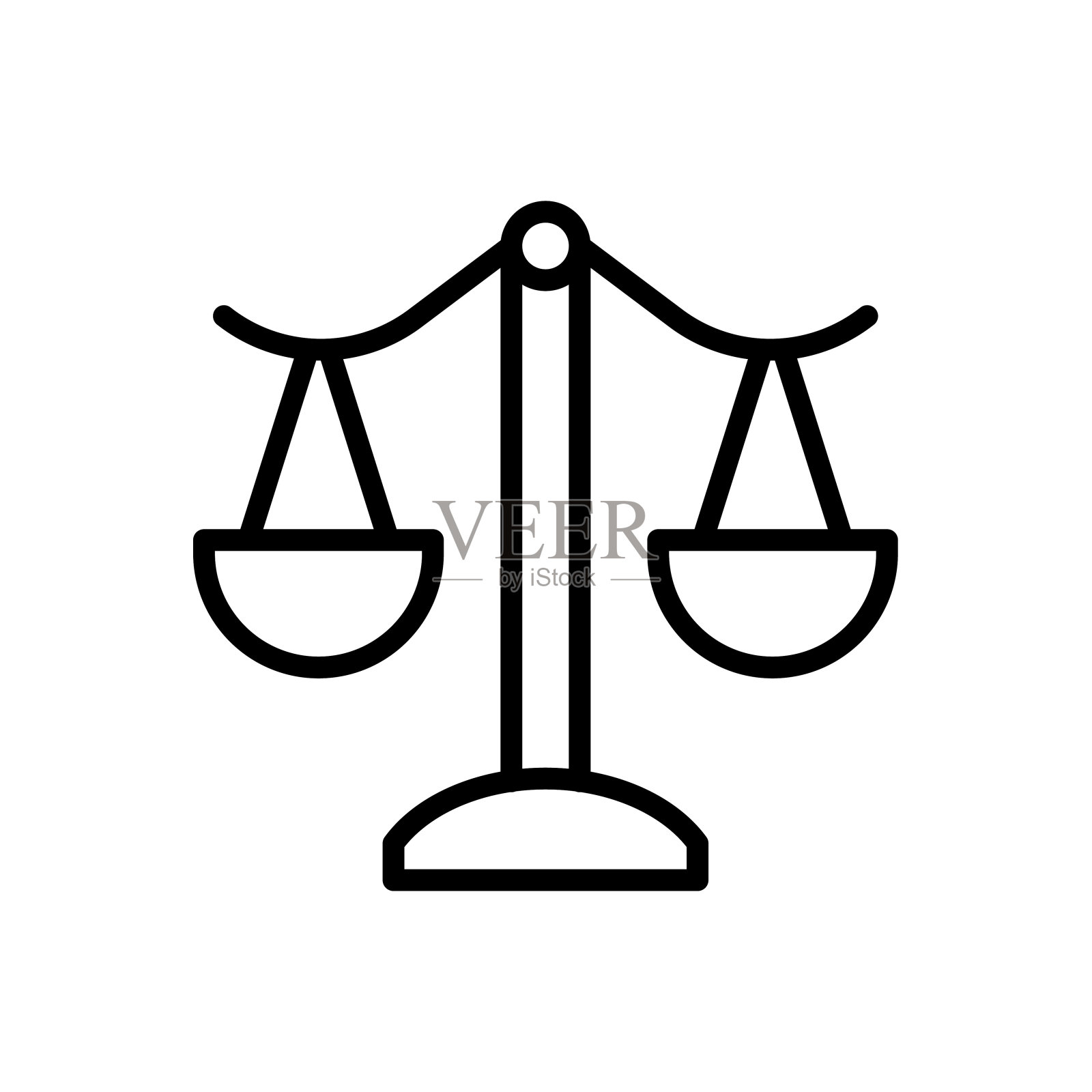 像素完美的矢量线图标的正义插画图片素材