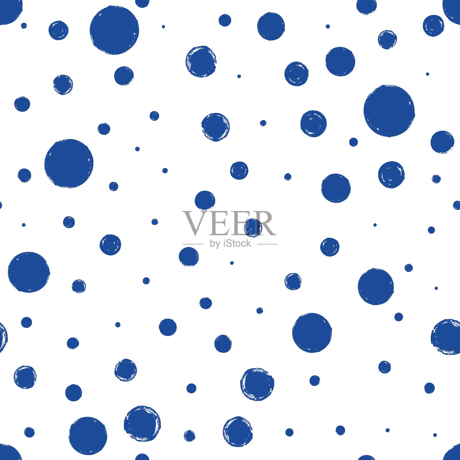 无缝图案与手绘墨水圈插画图片素材