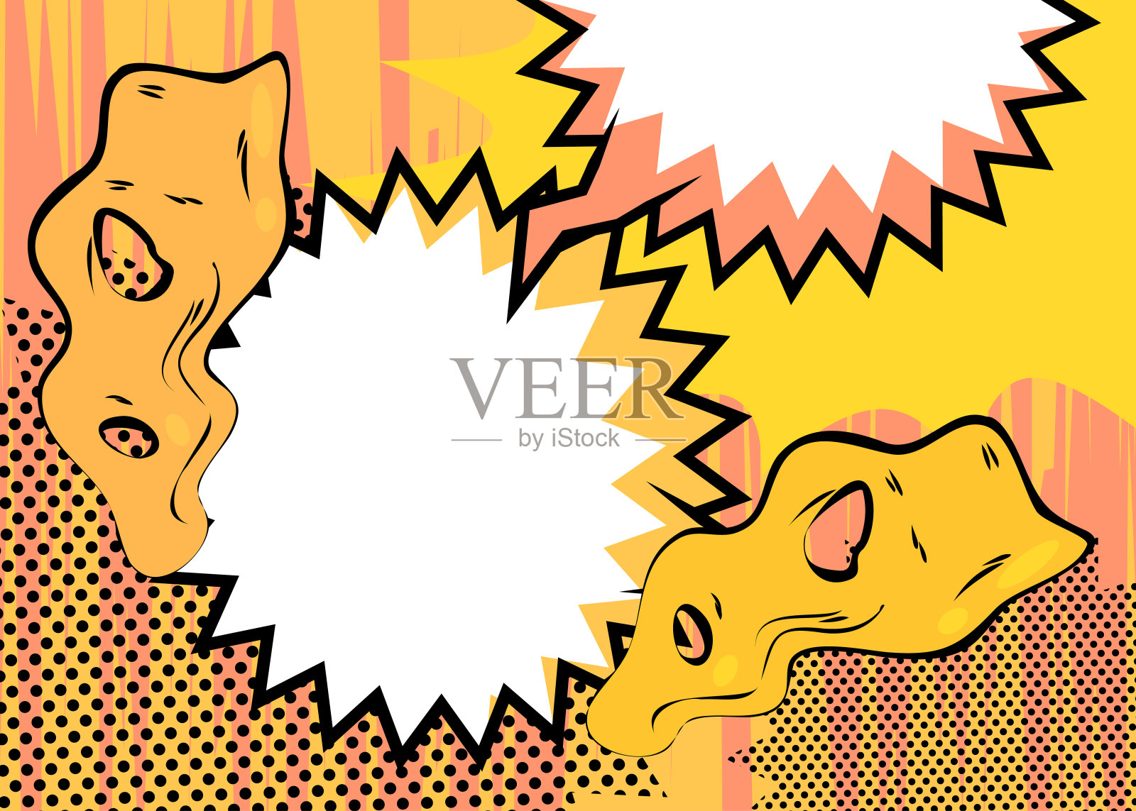 复古卡通背景，漫画书的背景。复古矢量漫画波普艺术设计。插画图片素材