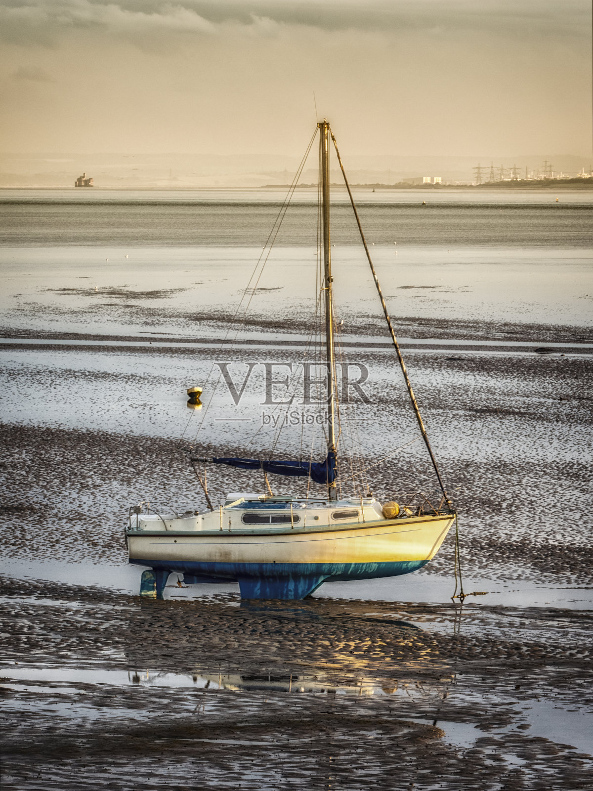 英国英格兰绍森德的低潮照片摄影图片