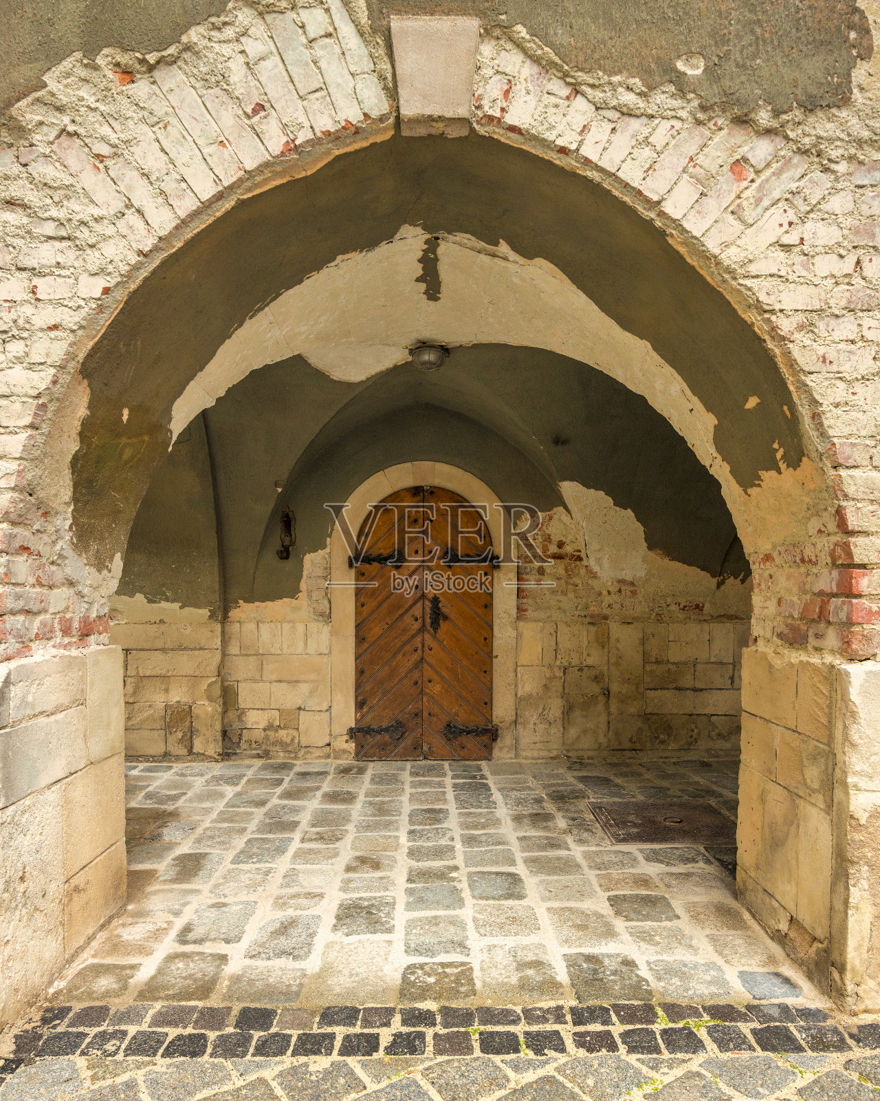 索普隆镇，匈牙利历史中心的建筑细节。照片摄影图片