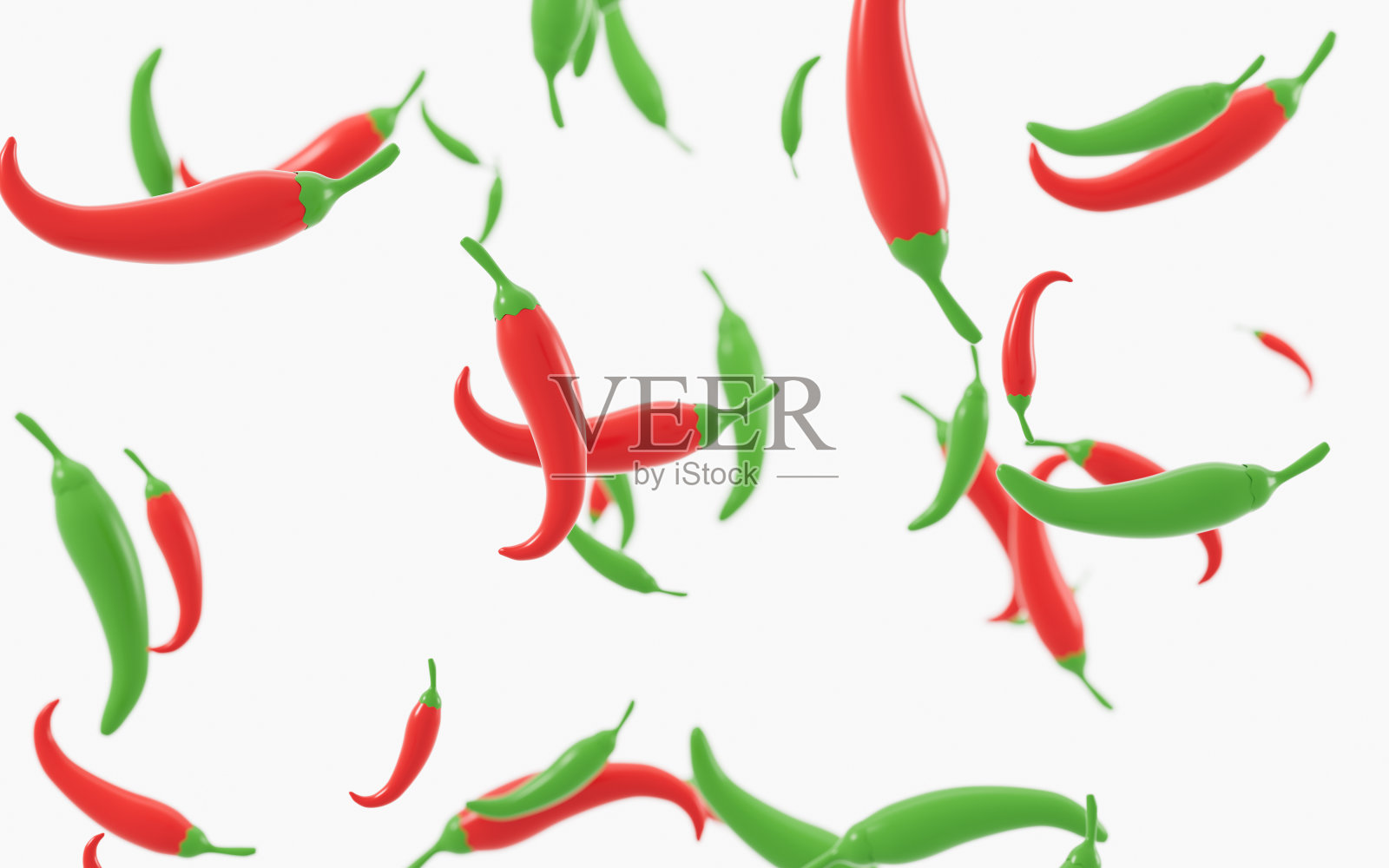 卡通辣椒，食物和蔬菜，3d渲染。照片摄影图片