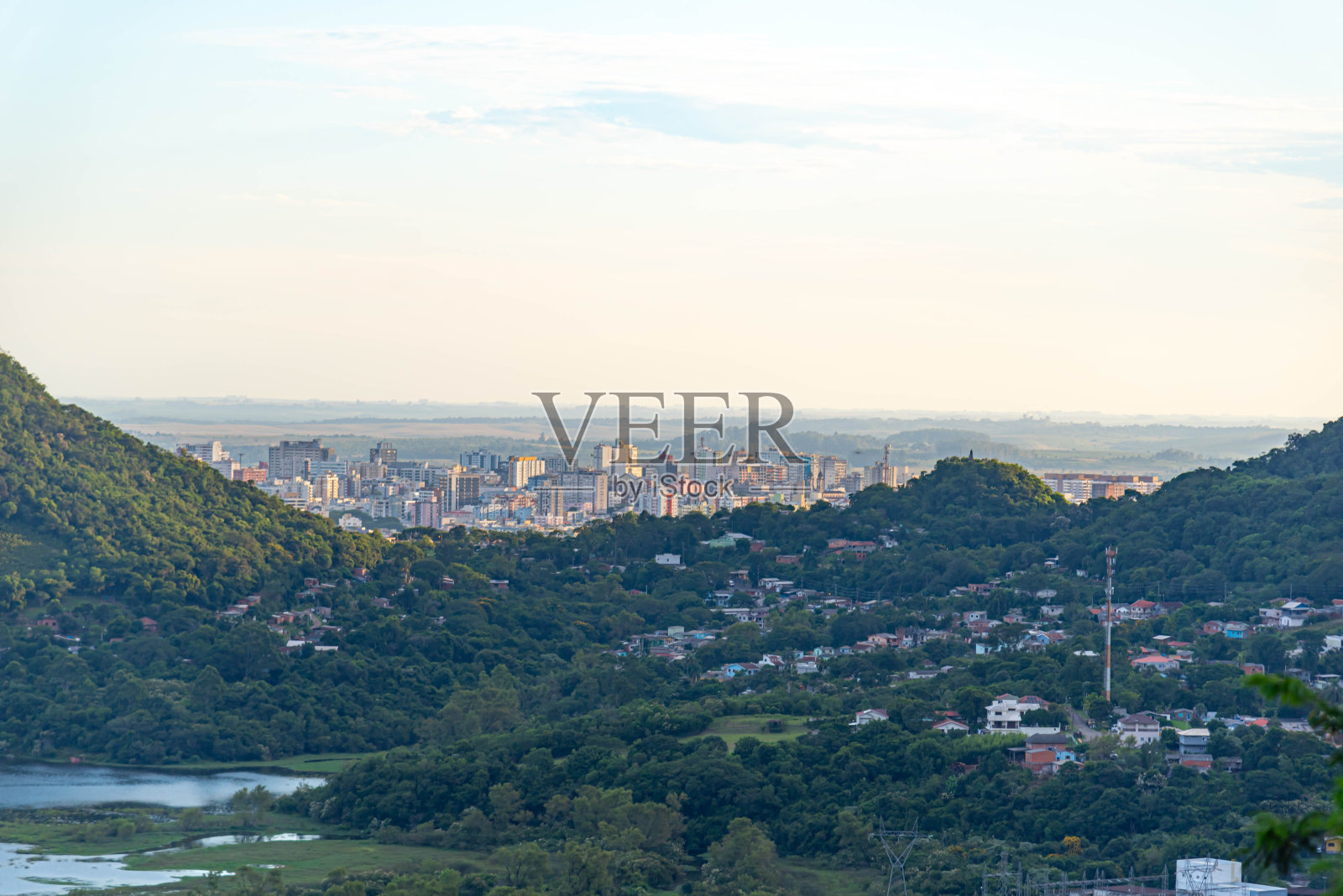 巴西南里奥格兰德州圣玛丽亚市全景照片摄影图片