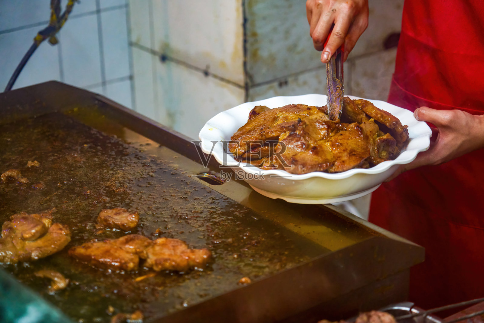 美味的巴西烤肉，大块的烤肉串照片摄影图片