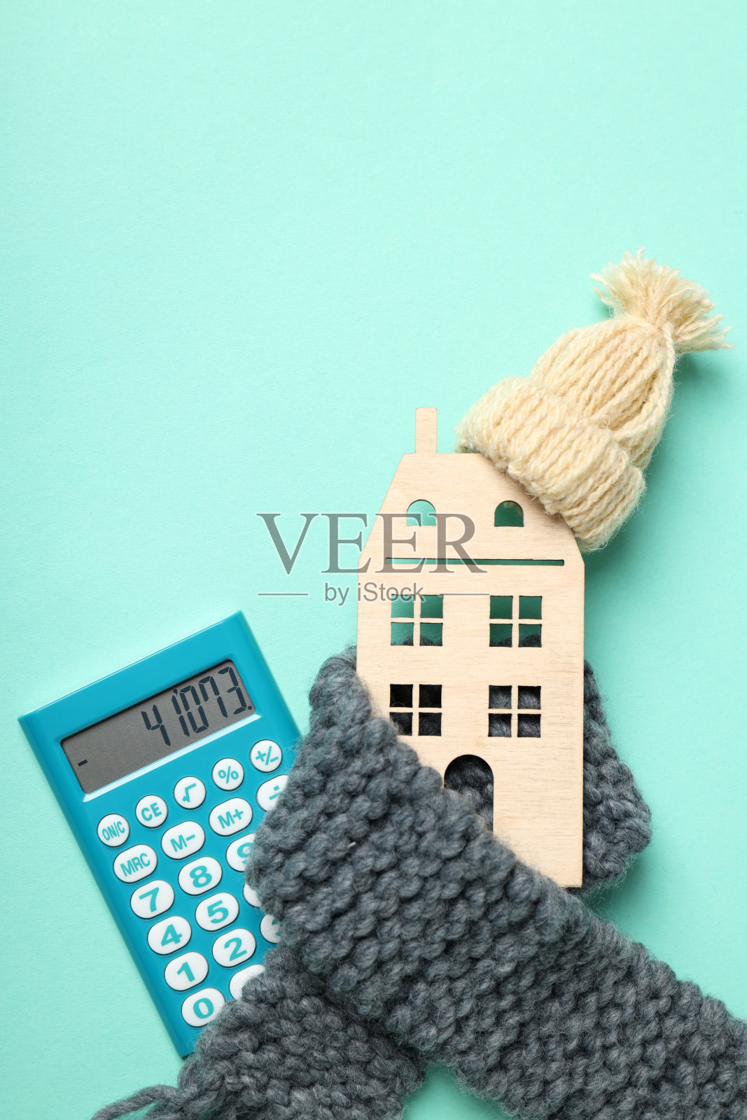 采暖付费概念，采暖季，俯视图照片摄影图片