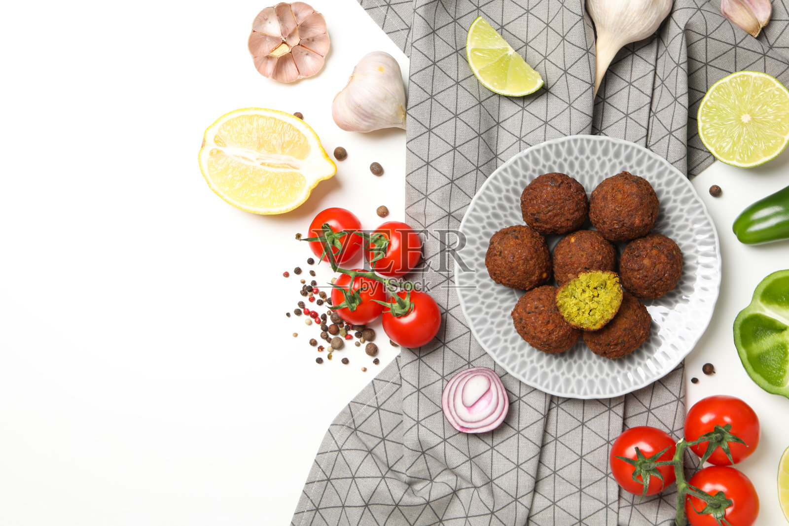 素食概念——沙拉三明治，美味的沙拉丸子照片摄影图片