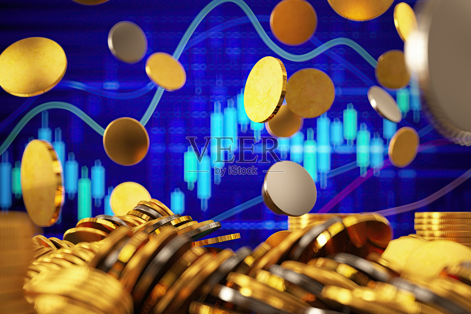 金币掉落照片摄影图片