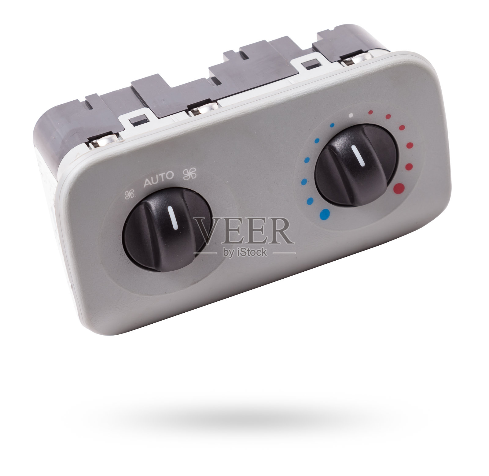 气候控制板的特写，车间空调的设置和加油。备件目录。照片摄影图片