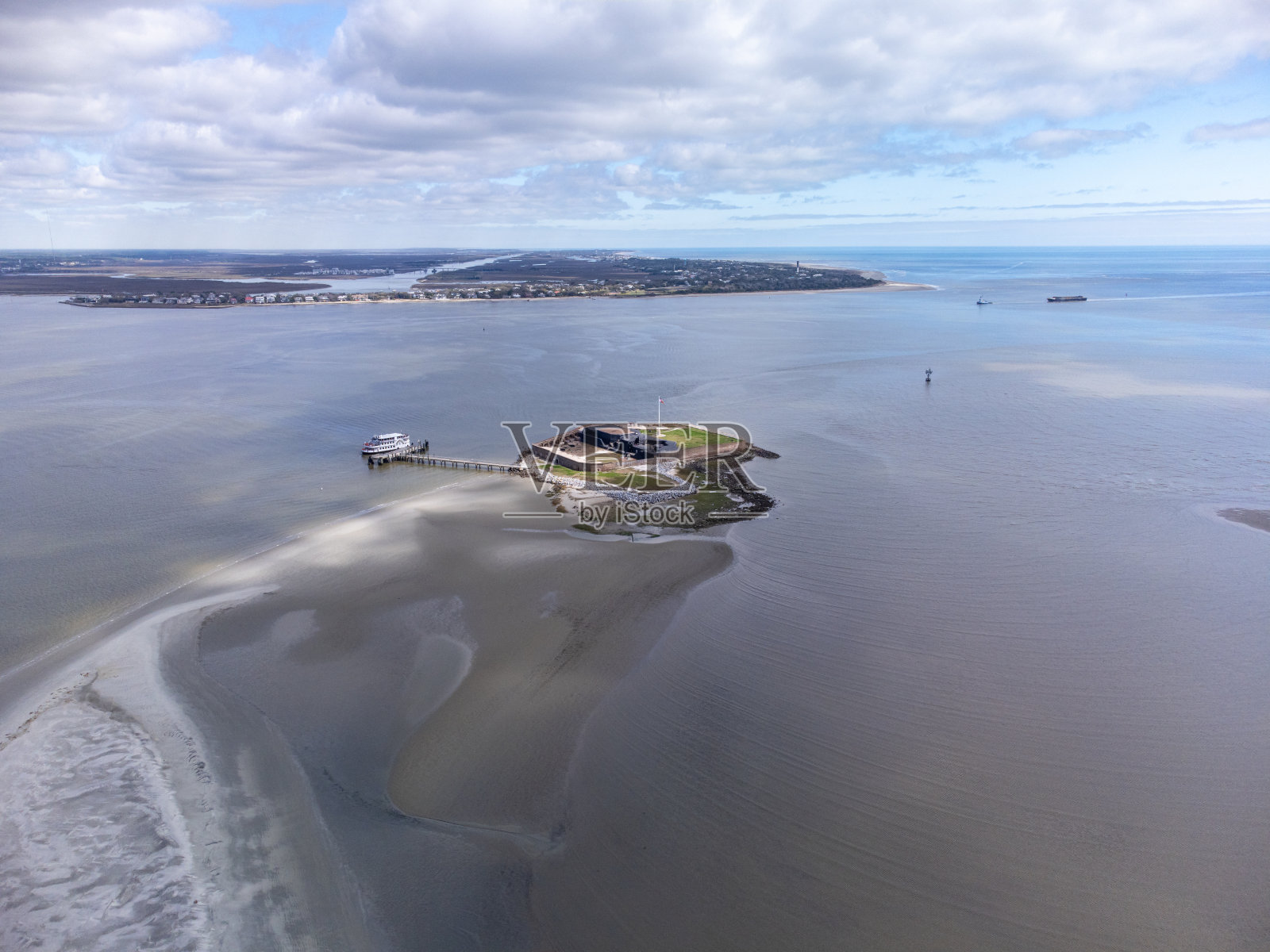 萨姆特堡鸟瞰图照片摄影图片