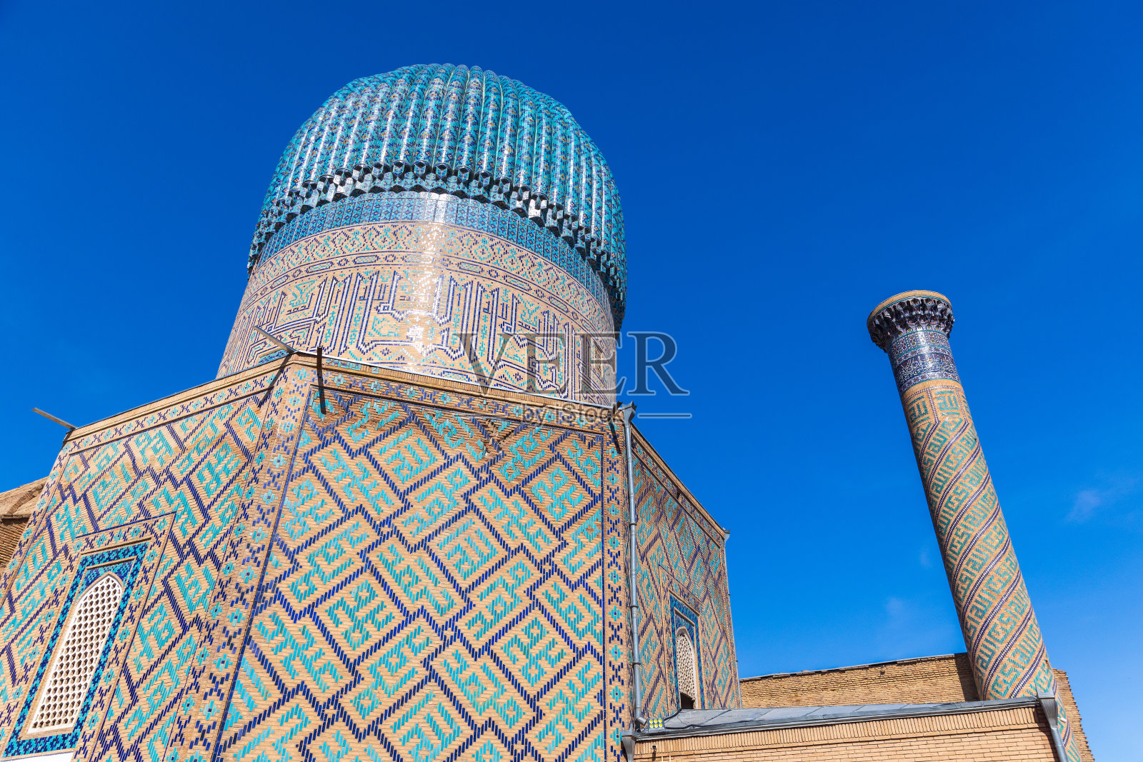 乌兹别克斯坦撒马尔罕的gure Amir陵墓照片摄影图片
