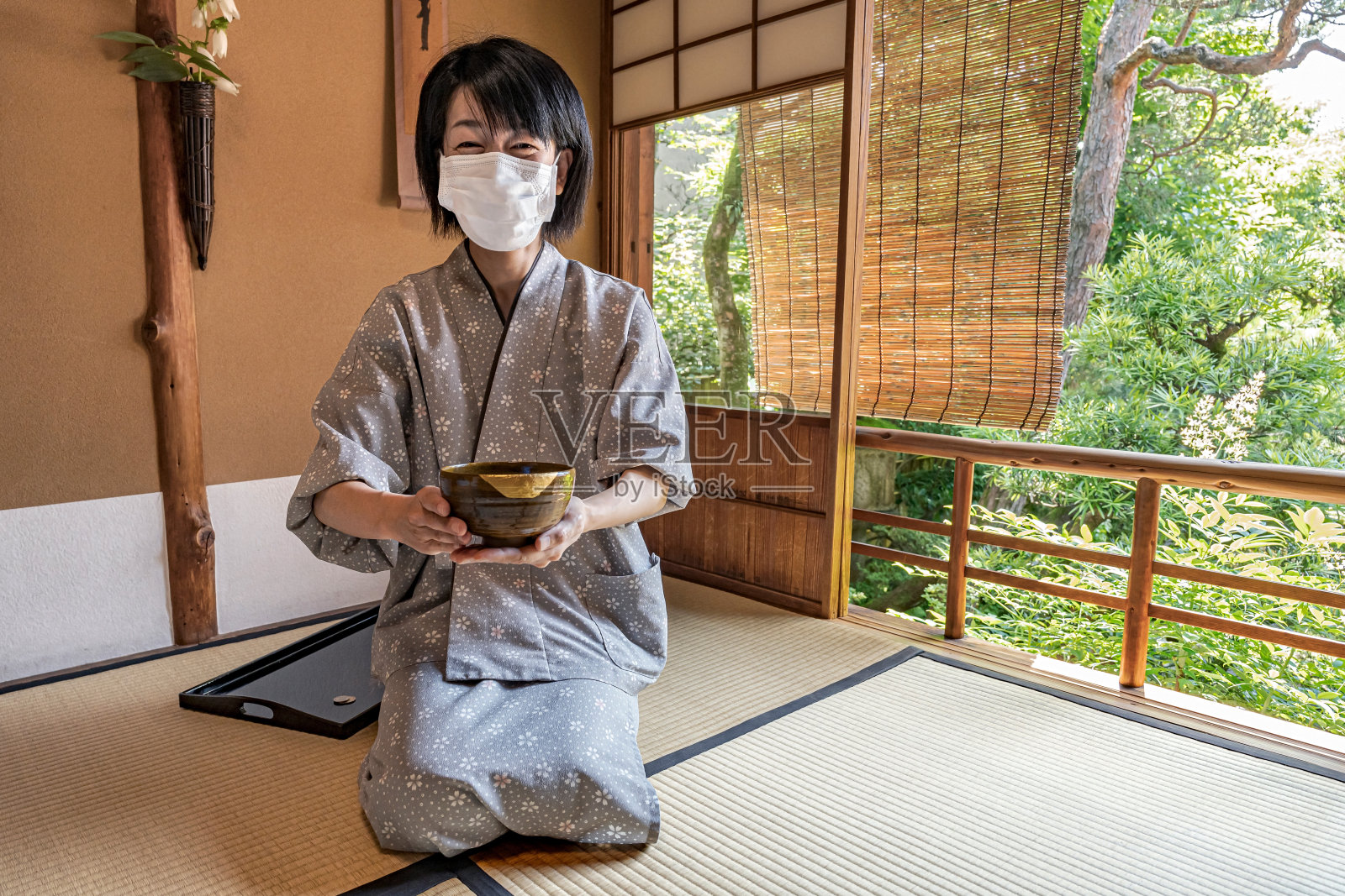 日本绿茶仪式。照片摄影图片