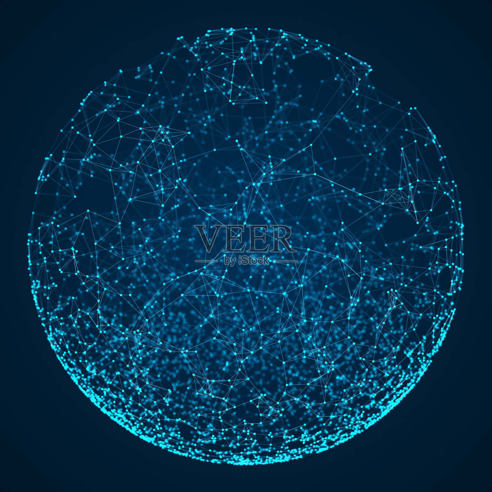 抽象三维球体的粒子和线条。网络或连接。球或球体的点。未来数字技术背景。球体的图解。三维渲染照片摄影图片