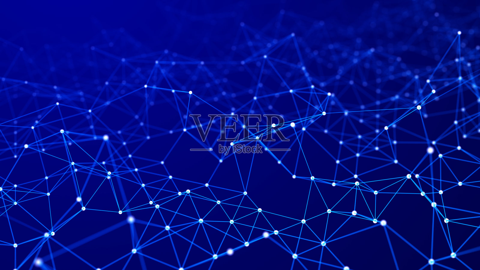 网络或连接损坏。抽象的数字背景的点和线。发光的丛。大数据。抽象技术科学背景。三维渲染照片摄影图片