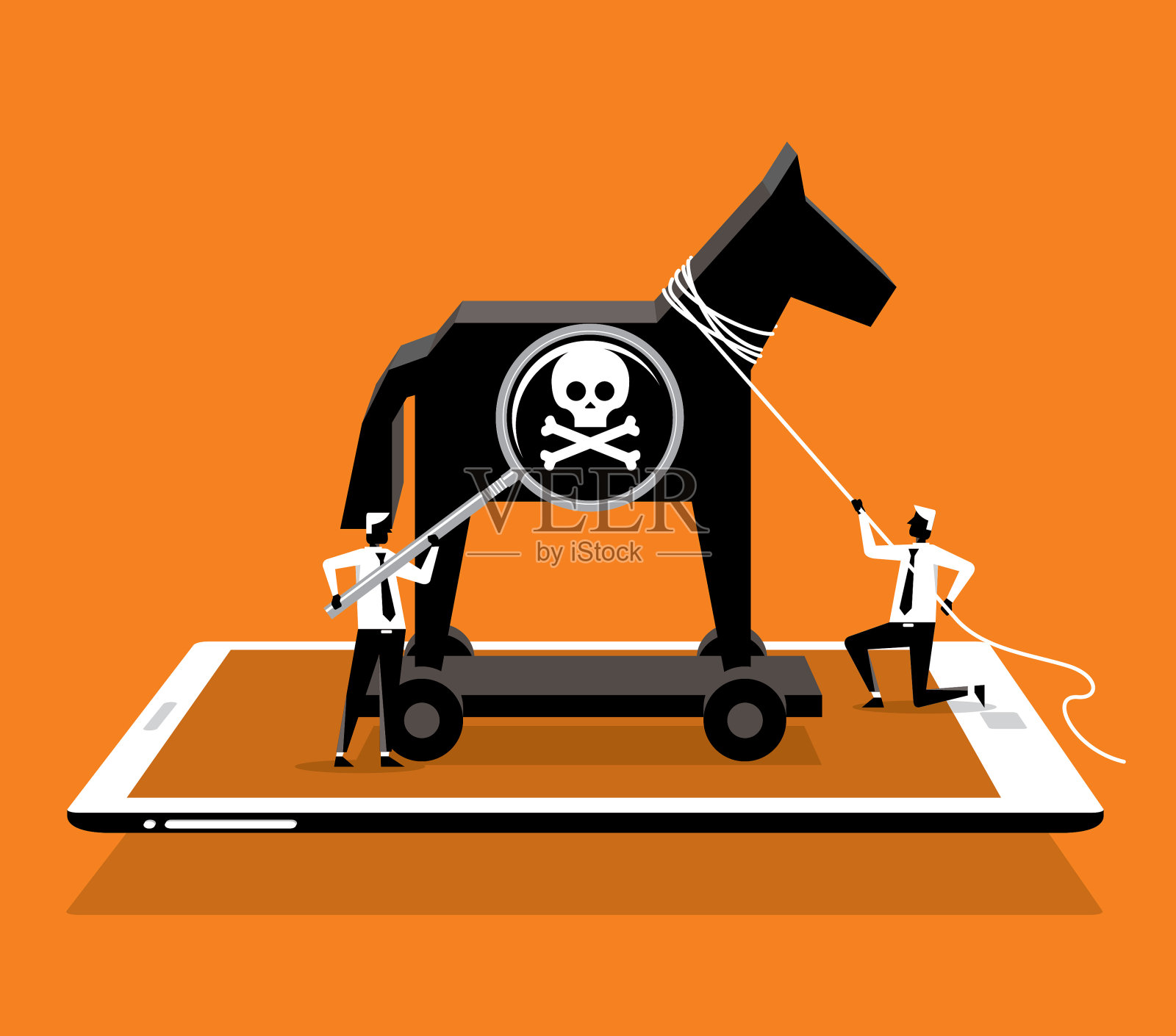 恶意软件-手机插画图片素材