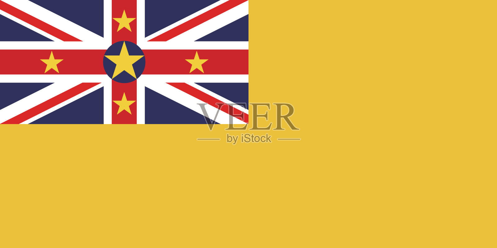 纽埃岛国旗。标准颜色。标准尺寸。长方形的旗帜。图标设计。电脑插图。数码插图。矢量插图。插画图片素材