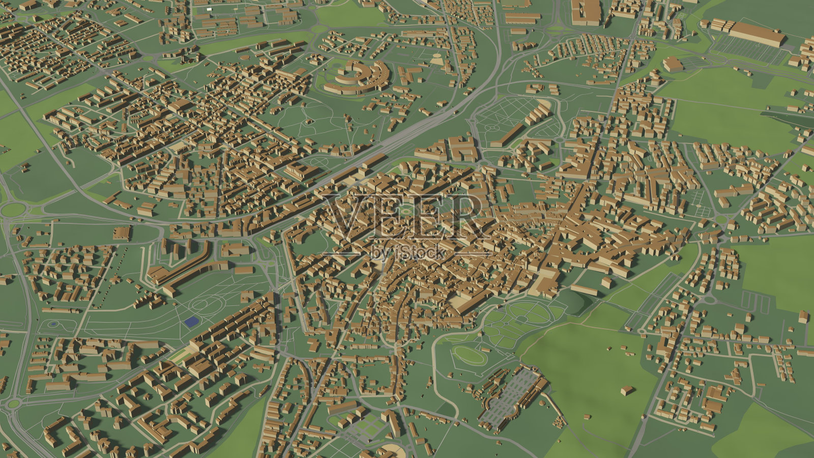 意大利阿雷佐的城市和城市的3D插图照片摄影图片