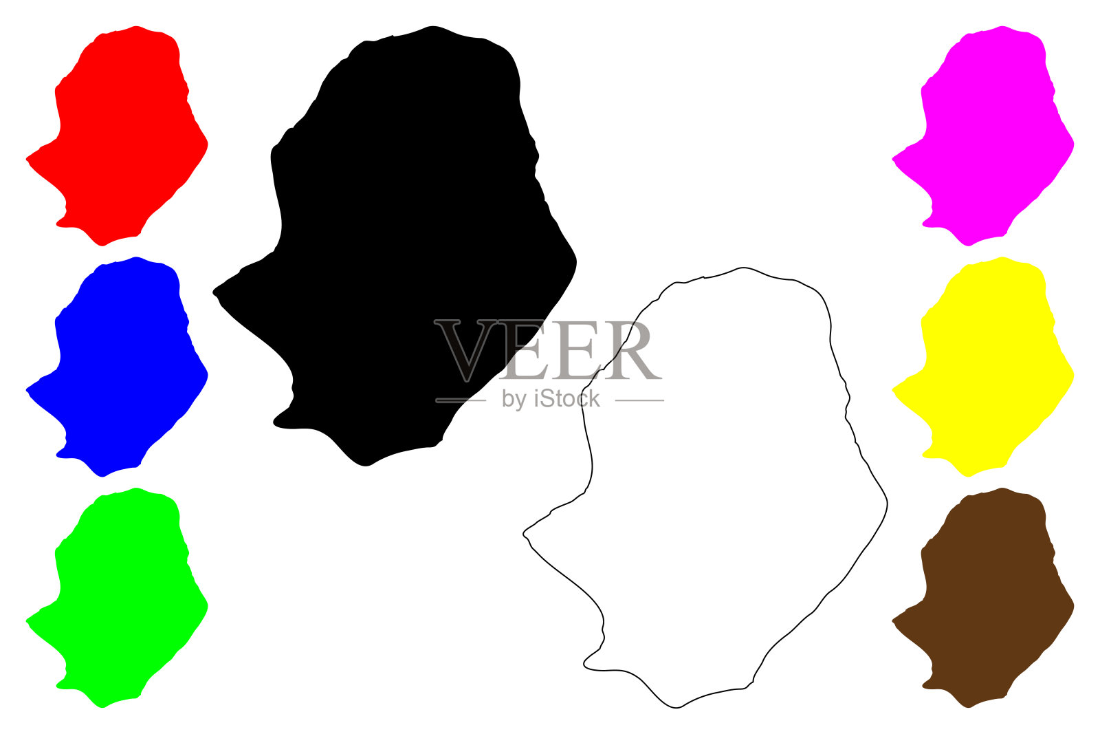 纽埃地图矢量插图，涂鸦素描无党派纽埃岛插画图片素材