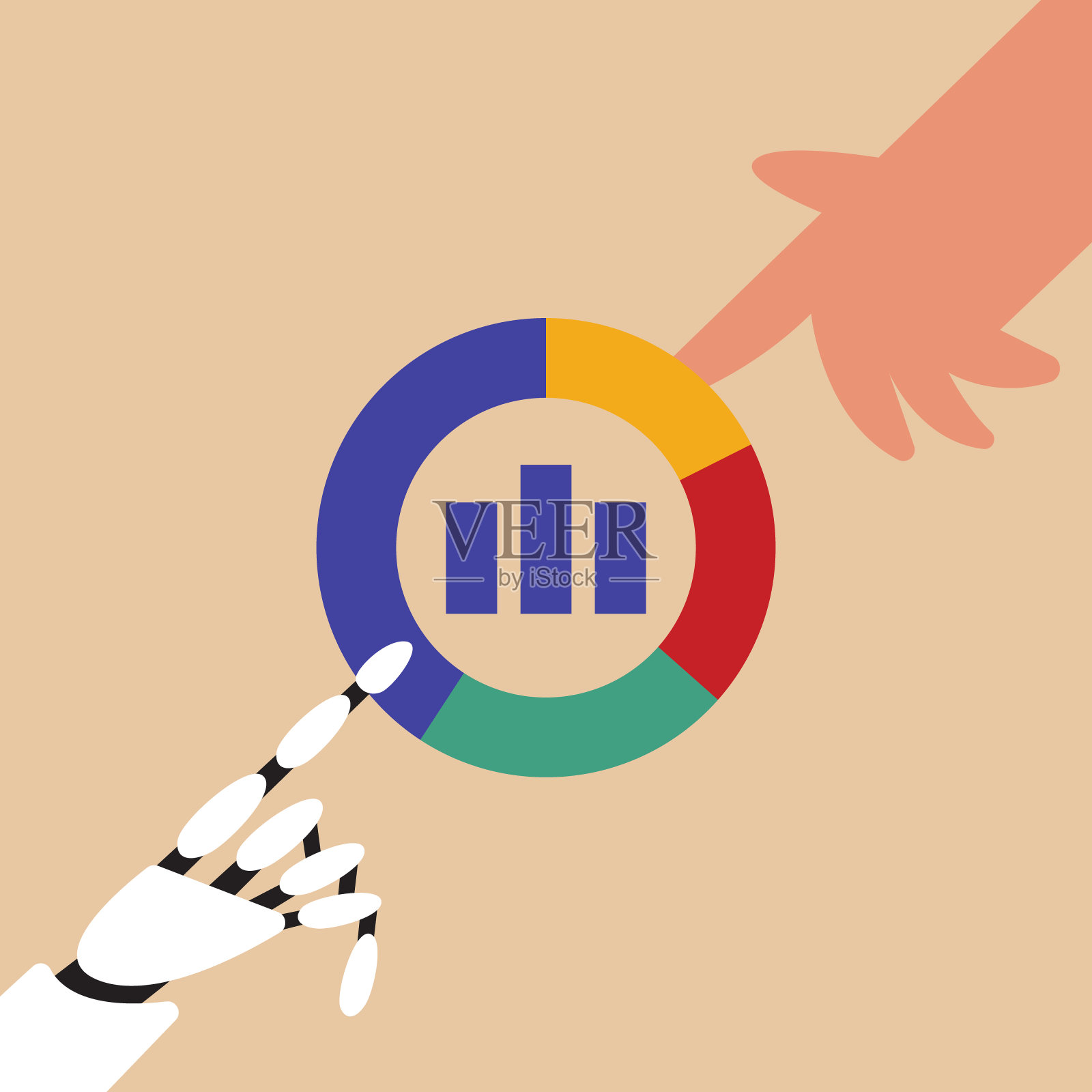 人工智能数据分析工具的商业概念。插画图片素材